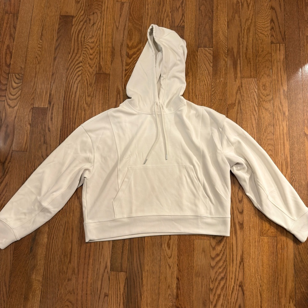 NWT Athleta Off-White Hooded Sweatshirt